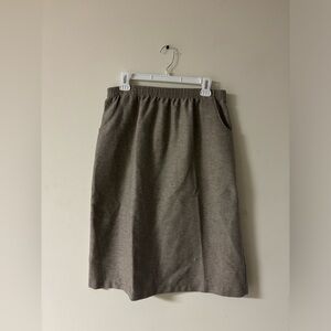 Vintage Blair Wool Blend Skirt 16P Made in USA Elastic Waist Pockets